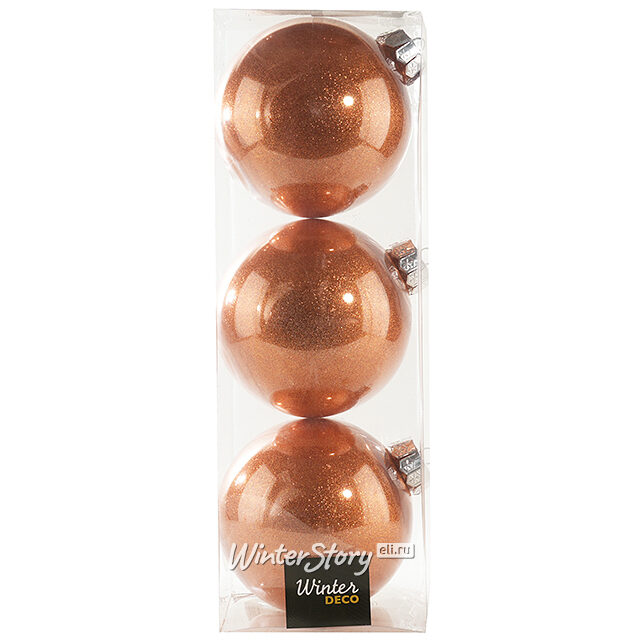 Елочные ПЭТ шары Albertine - Bronze Sunset 15 см, 3 шт Winter Deco