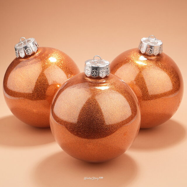 Елочные ПЭТ шары Albertine - Bronze Sunset 15 см, 3 шт Winter Deco