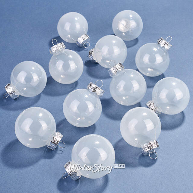 Елочные ПЭТ шары Albertine - White Glaze 6 см, 12 шт Winter Deco