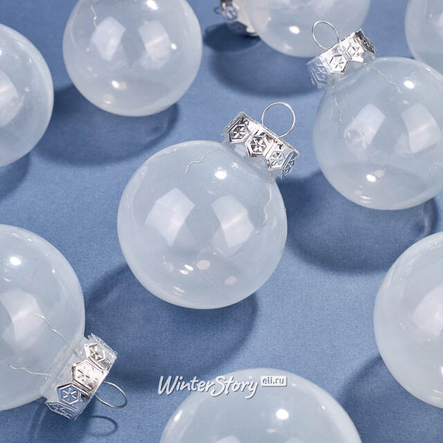 Елочные ПЭТ шары Albertine - White Glaze 6 см, 12 шт Winter Deco