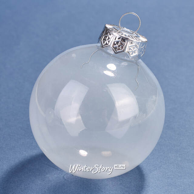 Елочные ПЭТ шары Albertine - White Glaze 8 см, 6 шт Winter Deco