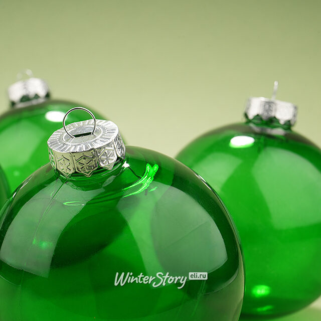 Елочные ПЭТ шары Albertine - Green Christmas 10 см, 4 шт Winter Deco