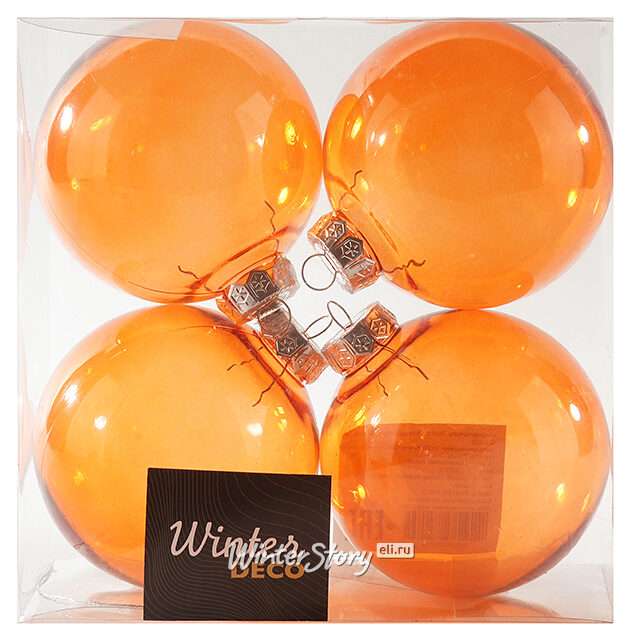 Елочные ПЭТ шары Albertine - Sky Flaming 10 см, 4 шт Winter Deco