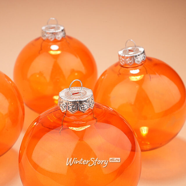 Елочные ПЭТ шары Albertine - Sky Flaming 10 см, 4 шт Winter Deco