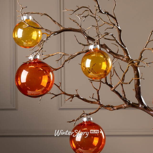 Елочные ПЭТ шары Albertine - Sky Flaming 10 см, 4 шт Winter Deco