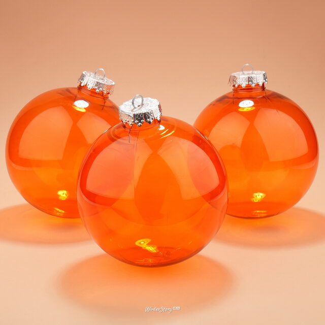 Елочные ПЭТ шары Albertine - Flaming Sky 15 см 3 шт Winter Deco