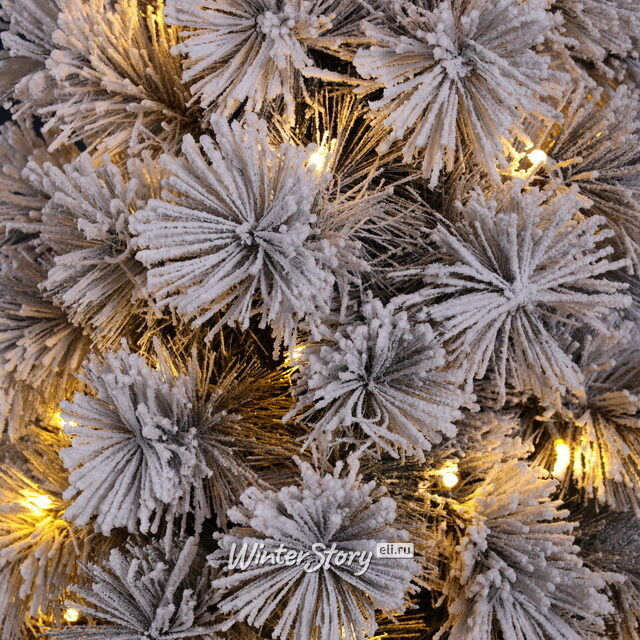 Искусственная елка с лампочками Монблан заснеженная 120 см, 100 теплых белых LED ламп, ЛЕСКА Winter Deco