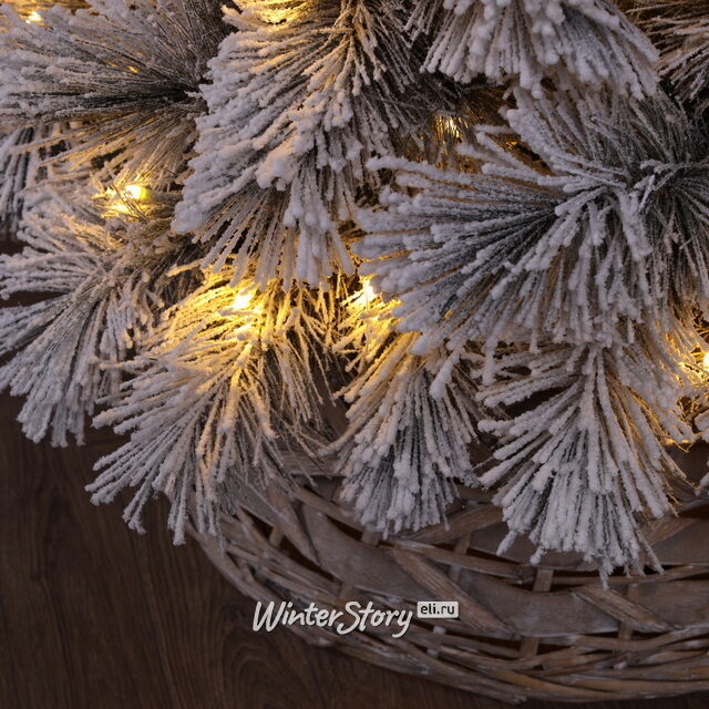 Искусственная елка с лампочками Монблан заснеженная 120 см, 100 теплых белых LED ламп, ЛЕСКА Winter Deco