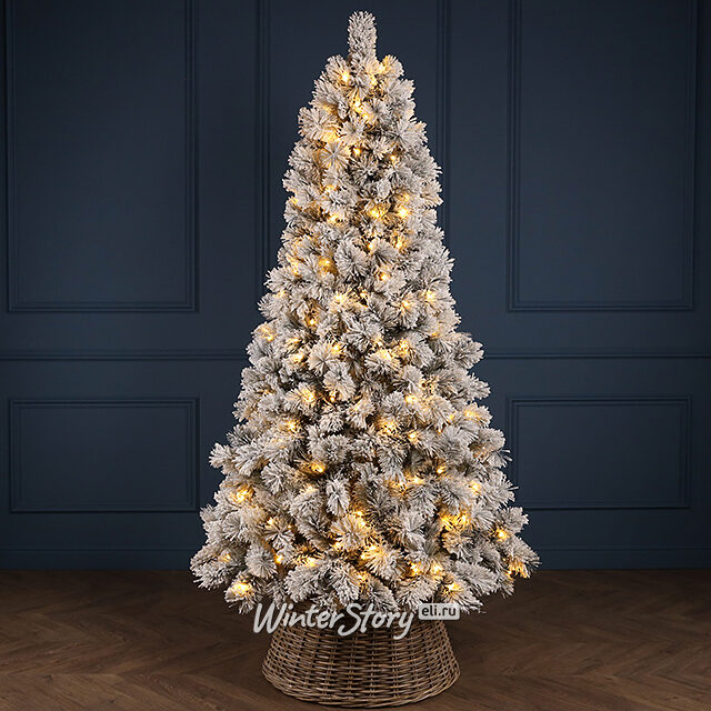 Искусственная елка с лампочками Монблан заснеженная 260 см, 450 теплых белых LED ламп, ЛЕСКА Winter Deco