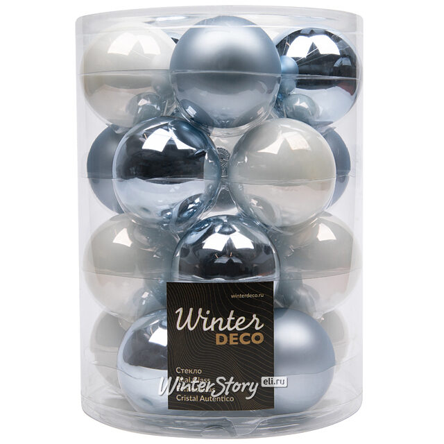 Коллекция стеклянных шаров Арктические Сны 6 см, 20 шт Winter Deco
