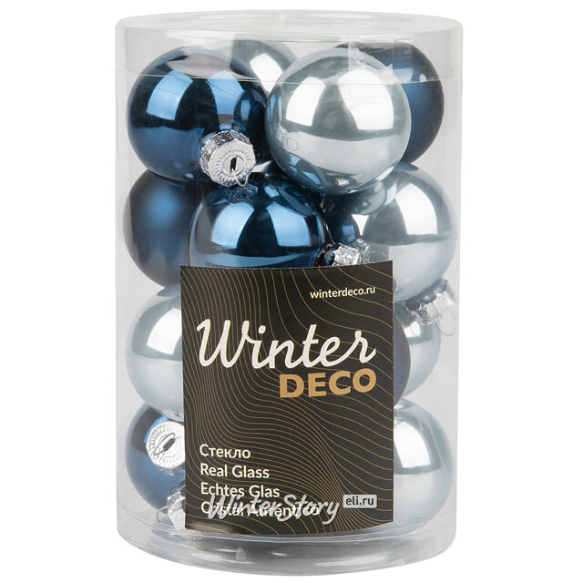 Коллекция стеклянных шаров Лунный Свет 3.5 см, 16 шт Winter Deco