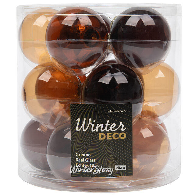 Елочные шары Bubble: Карамельная Фантазия 6 см, 15 шт, стекло Winter Deco