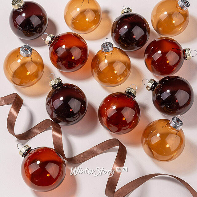 Елочные шары Bubble: Карамельная Фантазия 6 см, 15 шт, стекло Winter Deco