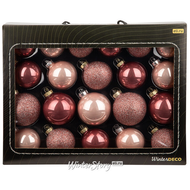 Набор стеклянных шаров Ensemble: Pink Evening 5-7 см, 21 шт Winter Deco