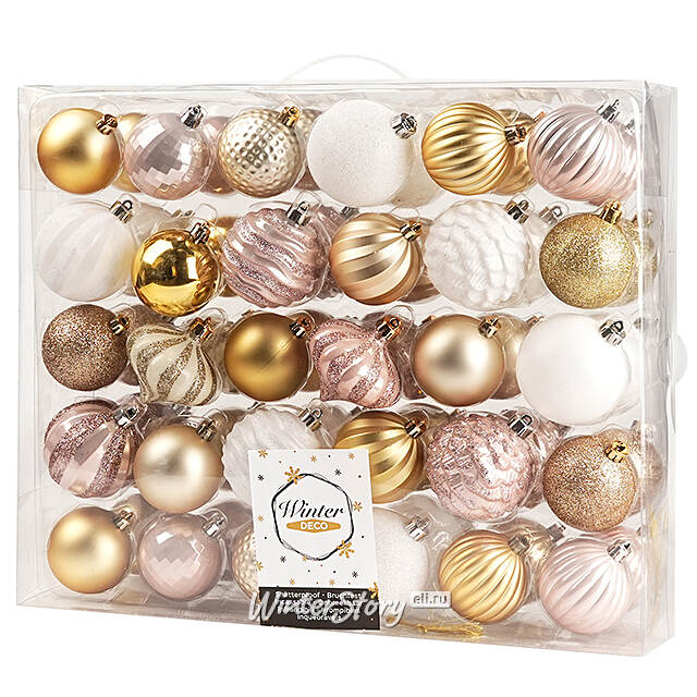 Набор пластиковых шаров Magic Suite: Vintage Glam, 6-7 см, 60 шт Winter Deco