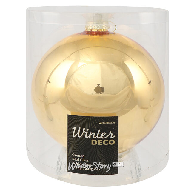 Стеклянный елочный шар Роял Классик 15 см, золотой Winter Deco