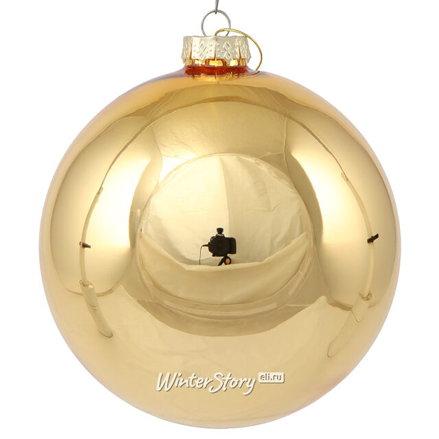 Стеклянный елочный шар Роял Классик 15 см, золотой Winter Deco