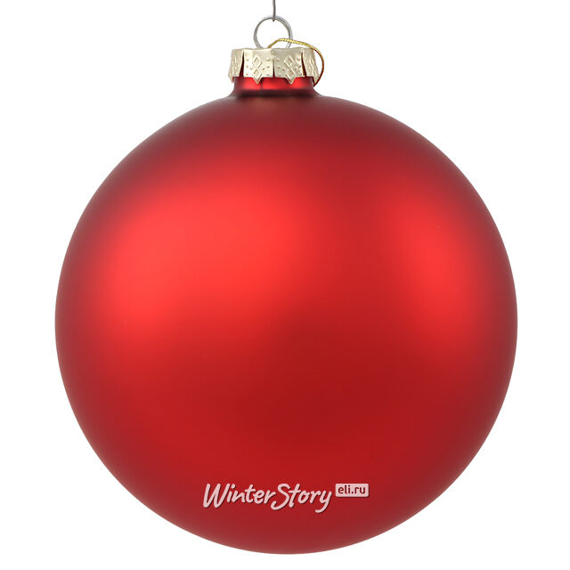 Стеклянный елочный шар Royal Classic 15 см, красный матовый Winter Deco
