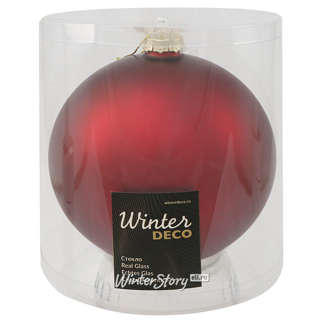 Стеклянный елочный шар Royal Classic 15 см, бордовый матовый Winter Deco