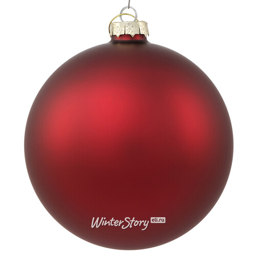 Стеклянный елочный шар Royal Classic 15 см, бордовый матовый Winter Deco