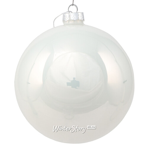 Стеклянный елочный шар Royal Classic 15 см, белая эмаль Winter Deco