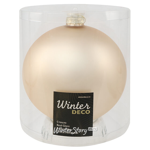 Стеклянный елочный шар Royal Classic 15 см, перламутровый матовый Winter Deco