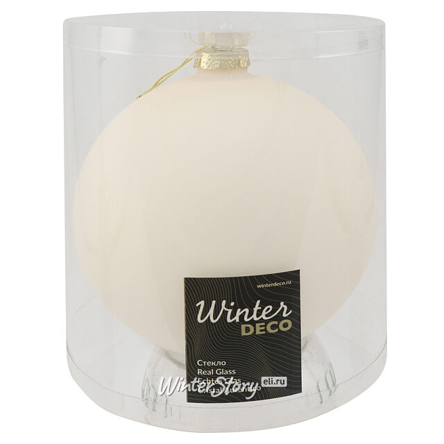 Стеклянный елочный шар Royal Classic 15 см, молочный Winter Deco