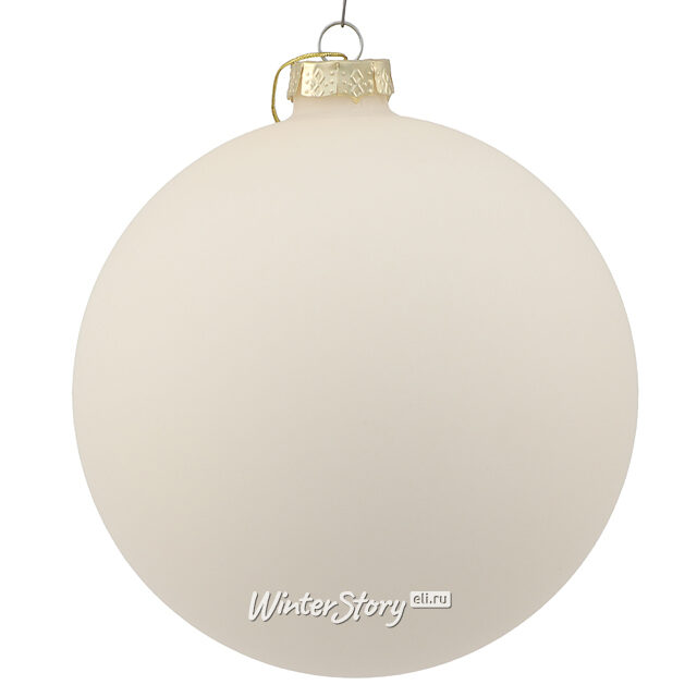 Стеклянный елочный шар Royal Classic 15 см, молочный Winter Deco