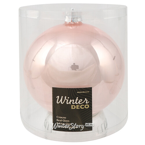 Стеклянный елочный шар Royal Classic 15 см, розовый бутон Winter Deco