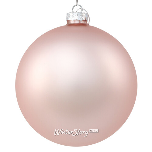 Стеклянный елочный шар Royal Classic 15 см, розовый бутон матовый Winter Deco