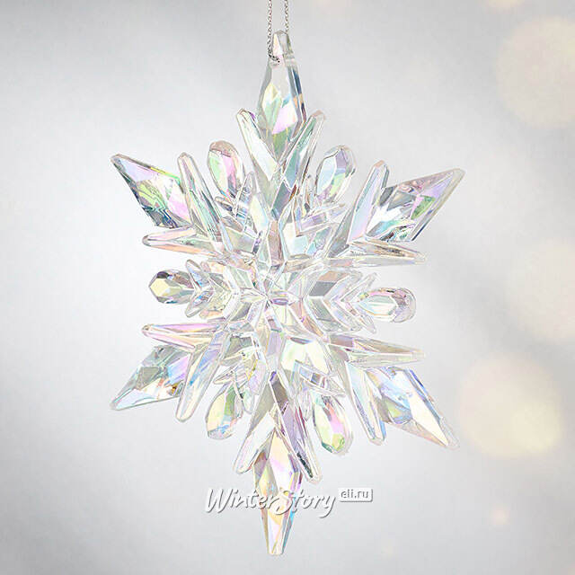 Елочная игрушка Снежинка - Mystery Winter 12 см перламутровая, подвеска Forest Market