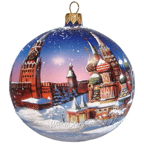Стеклянный ёлочный шар Храм Москвы 10 см Фабрика Ариель
