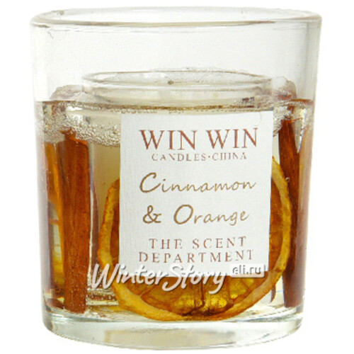 Ароматическая свеча в стакане Win Collection - Апельсин и Корица 9 см Kaemingk