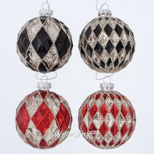 Набор стеклянных шаров Венецианское Домино 8 см, 11 шт уцененный Boltze