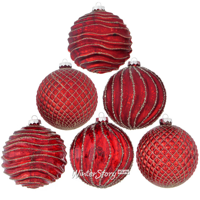 Набор стеклянных шаров Кастелло 10 см, 11 шт, уцененный Boltze