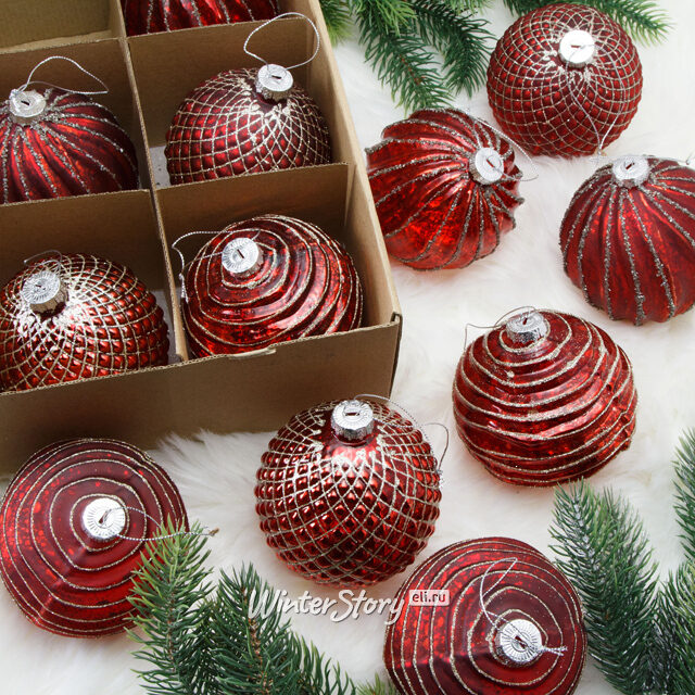 Набор стеклянных шаров Кастелло 10 см, 11 шт, уцененный Boltze