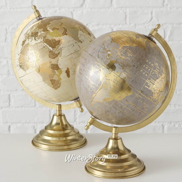 Декоративный глобус Carwood 31 см пепельный Boltze