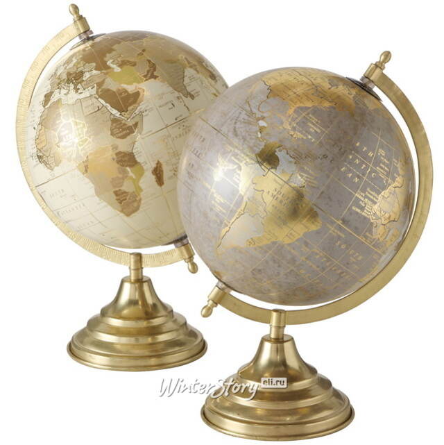 Декоративный глобус Carwood 31 см пепельный Boltze