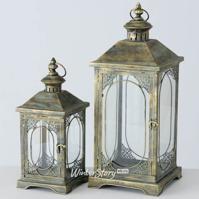 Набор металлических подсвечников-фонарей Тампере 37-54 см, 2 шт Boltze