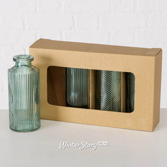 Набор стеклянных ваз Salient Rochelle 14 см, 4 шт Boltze