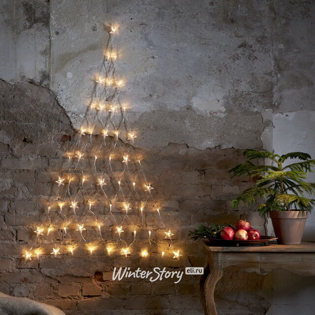 Гирлянда Сетка Звездочки 1.2*0.9 м, 55 теплых белых LED ламп, прозрачный ПВХ, IP20 Star Trading