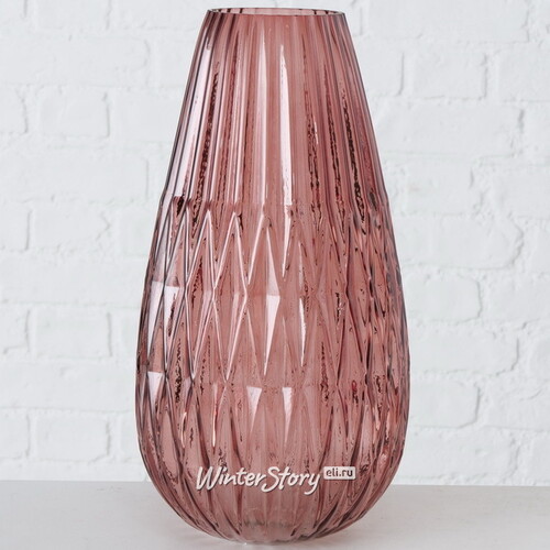Стеклянная ваза Валетта 36 см, сливовая Boltze