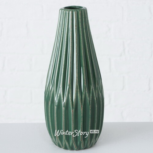 Керамическая ваза Жюстин 24 см малахитовая Boltze