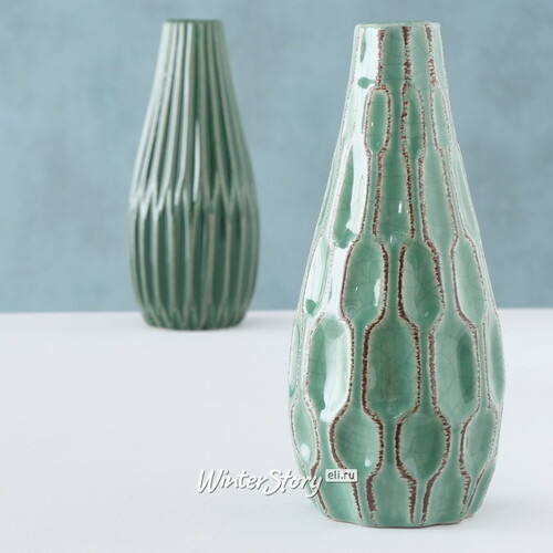 Керамическая ваза Жюстин 24 см эвкалиптовая Boltze