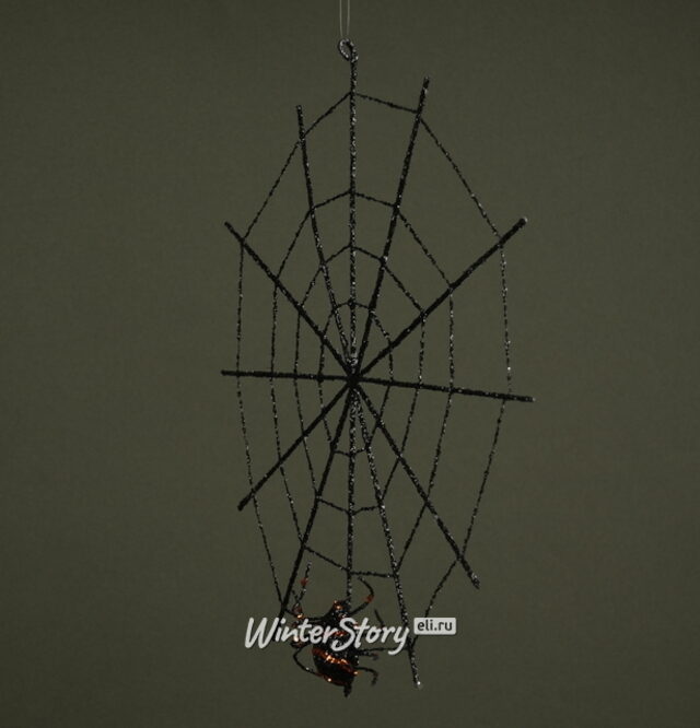 Декоративное украшение Паук Джером в паутине 25 см Winter Deco