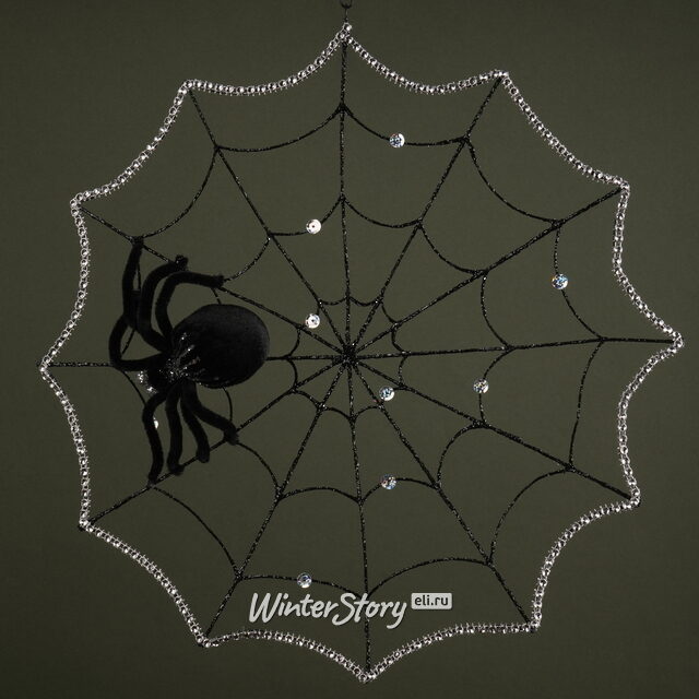 Декоративное украшение Паук Холли в паутине 38 см Winter Deco