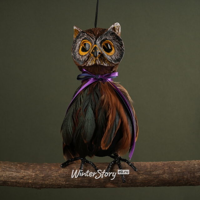 Декоративное украшение Сова Григори 19 см, подвеска Winter Deco