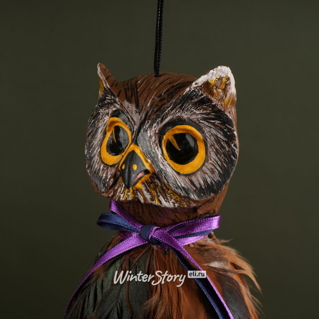 Декоративное украшение Сова Григори 19 см, подвеска Winter Deco
