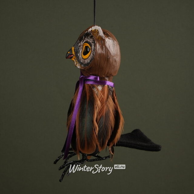 Декоративное украшение Сова Григори 19 см, подвеска Winter Deco