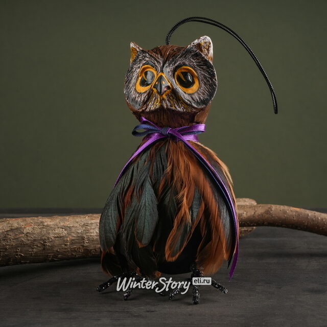 Декоративное украшение Сова Григори 19 см, подвеска Winter Deco